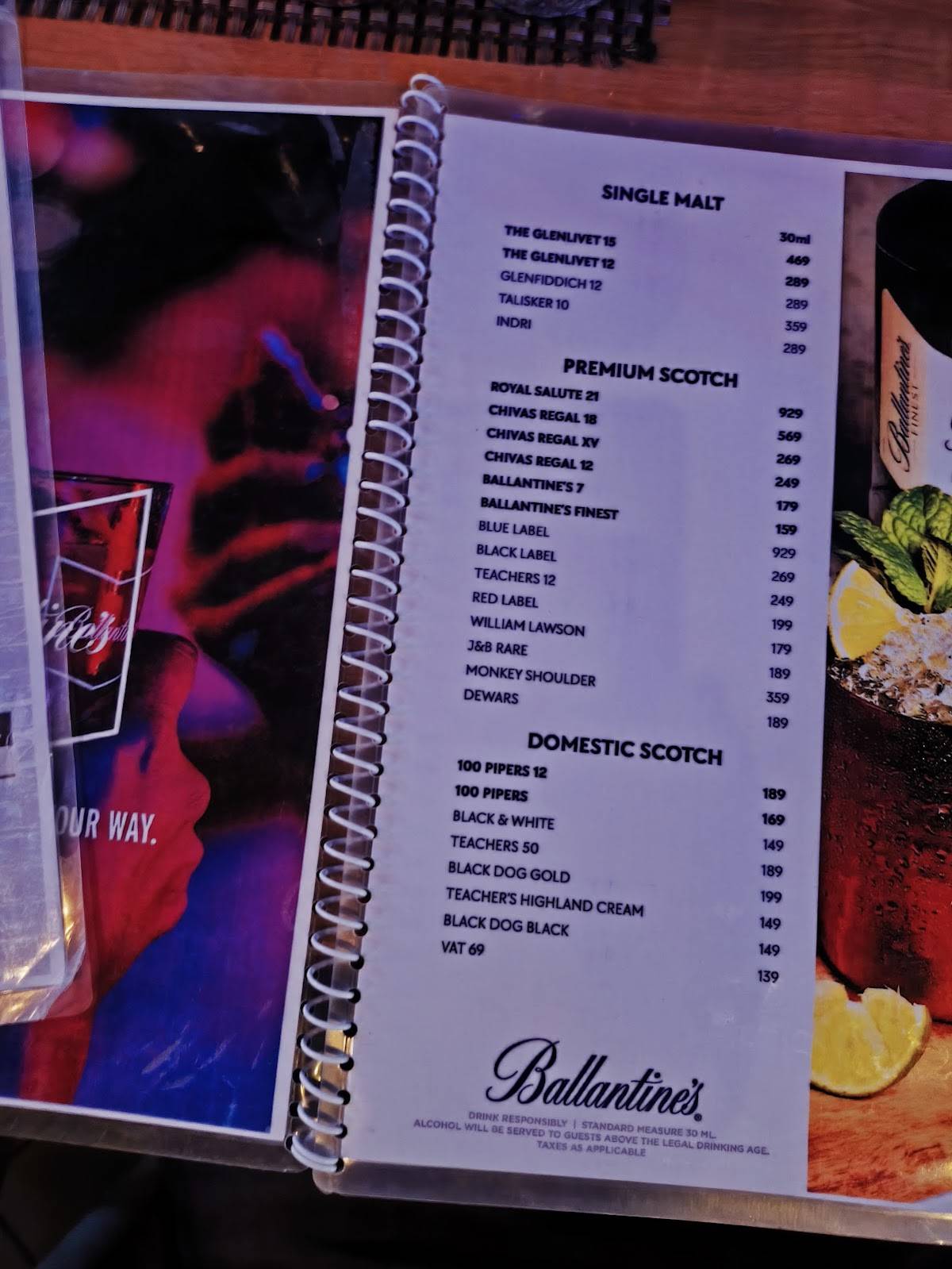 Nishams menu