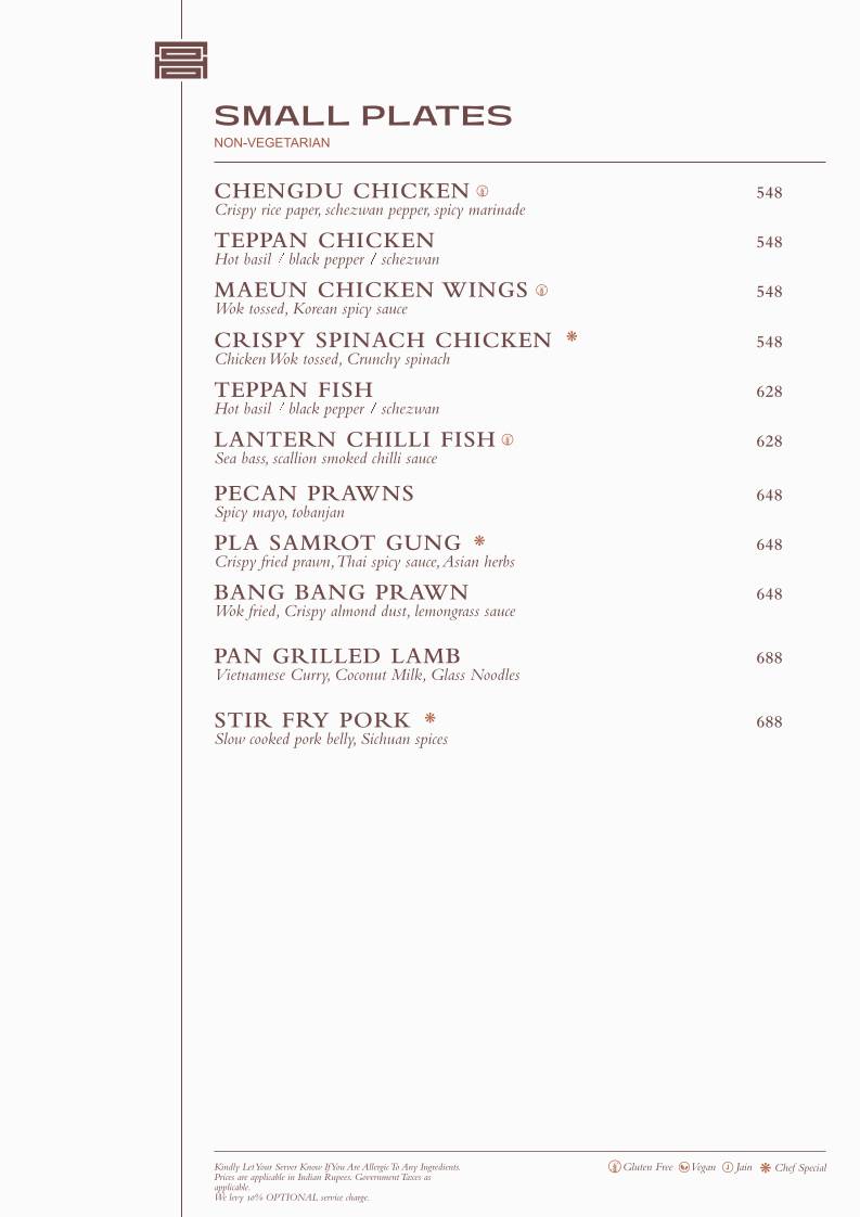 Noho Progressive Asian House menu