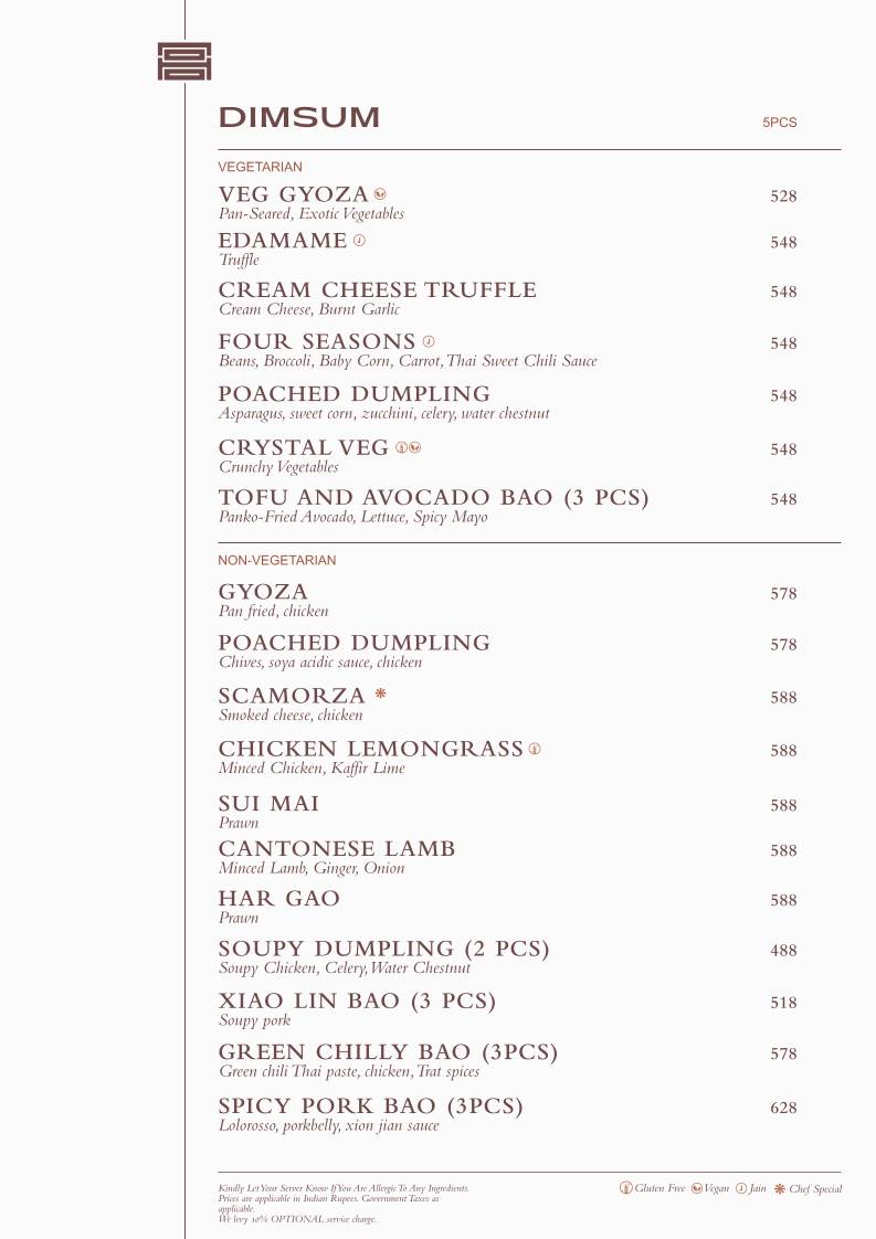 Noho Progressive Asian House menu