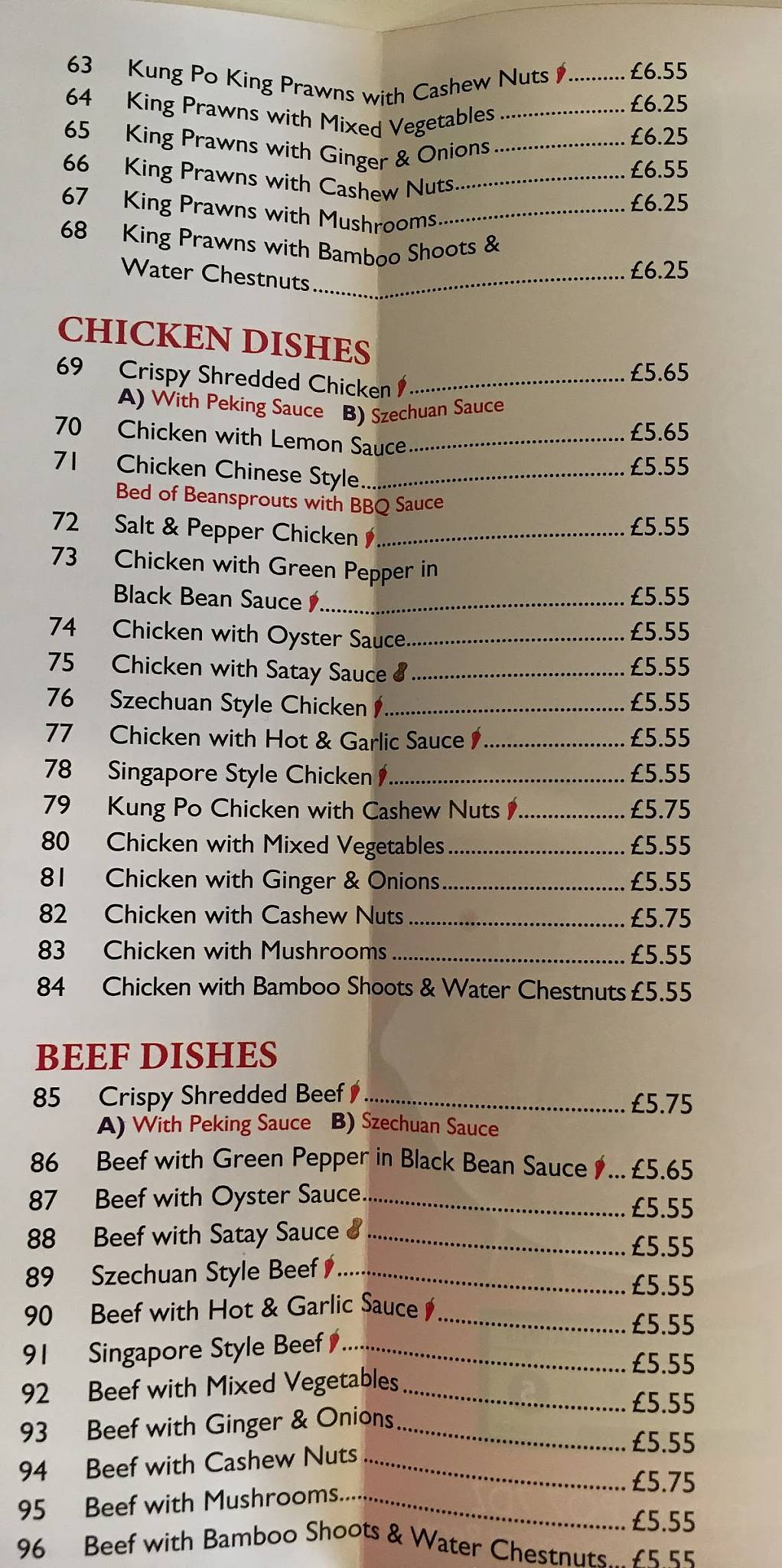 Menu at Noodle Bar,Waterlooville, Waterlooville