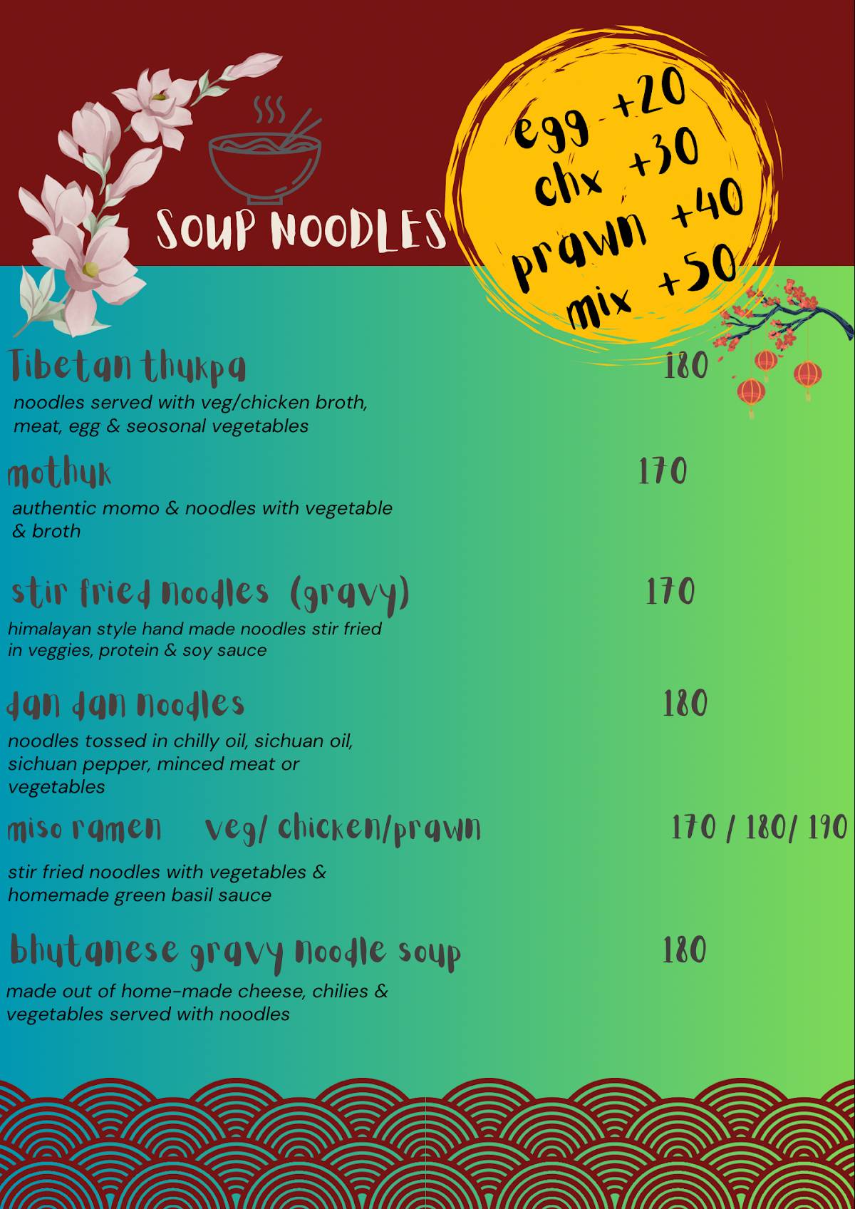 Number 18 - The Asian Story menu