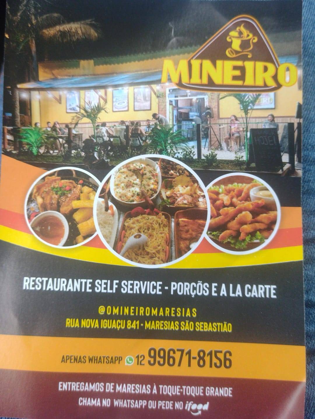 O Mineiro Maresias cardápio