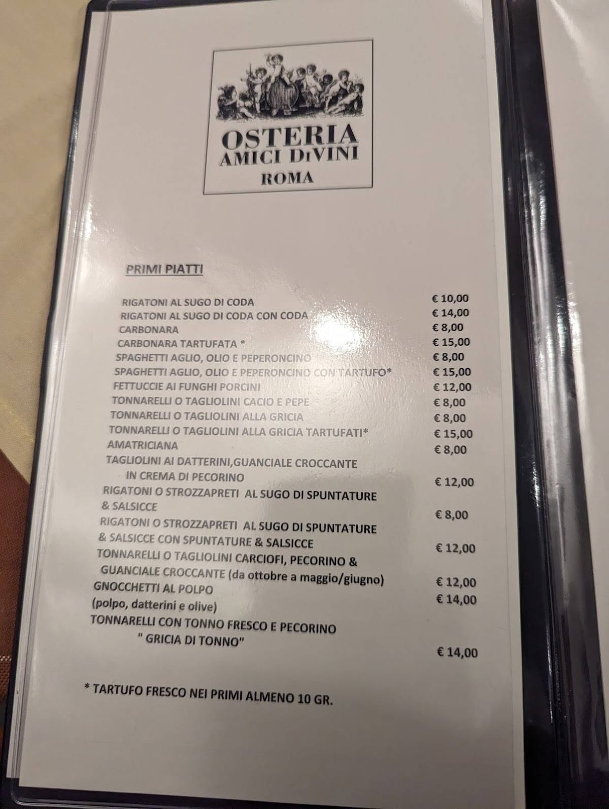 Menu di OSTERIA AMICI DIVINI 