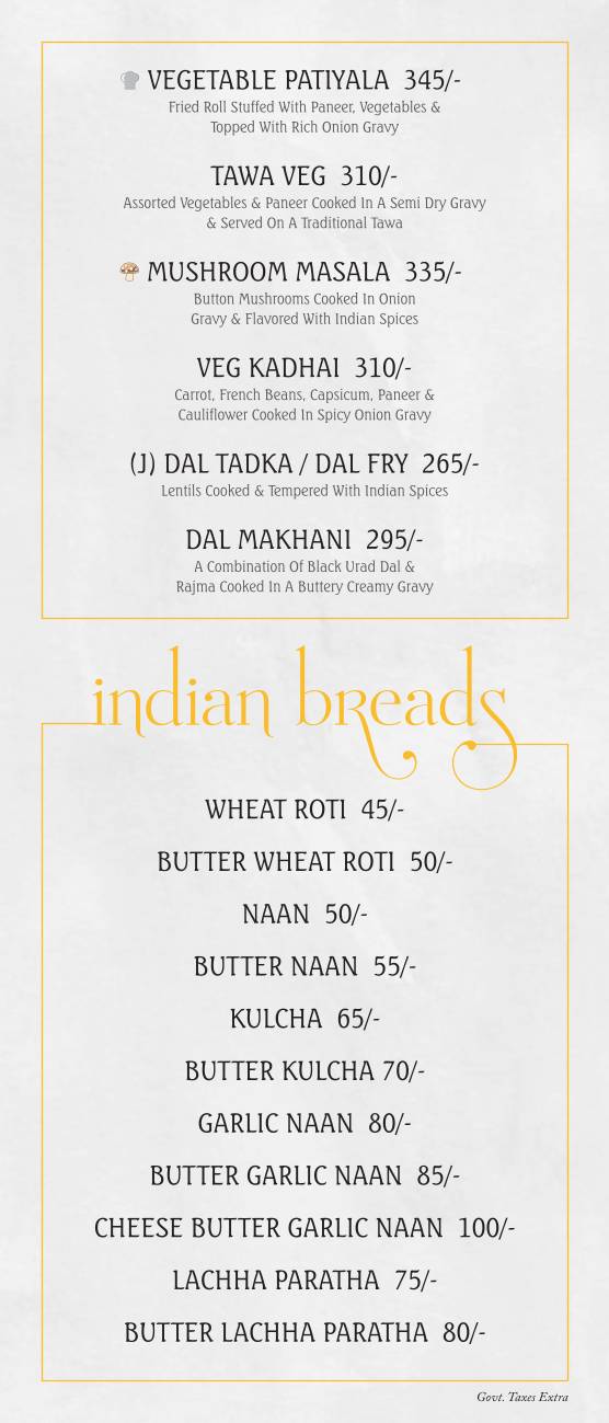 Oliva Veg Restaurant menu