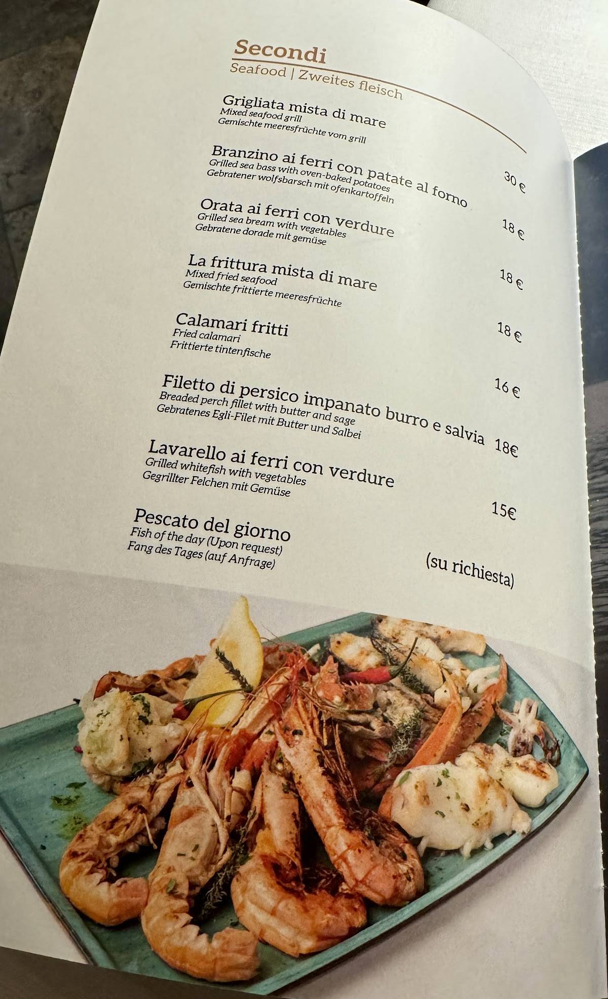 Menu di Osteria Al Pescatore 