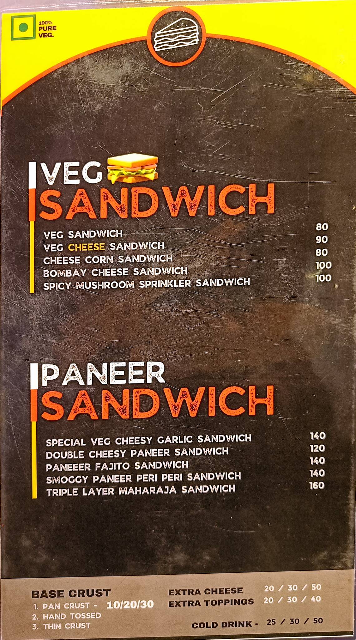 PIZZAHOLIC menu