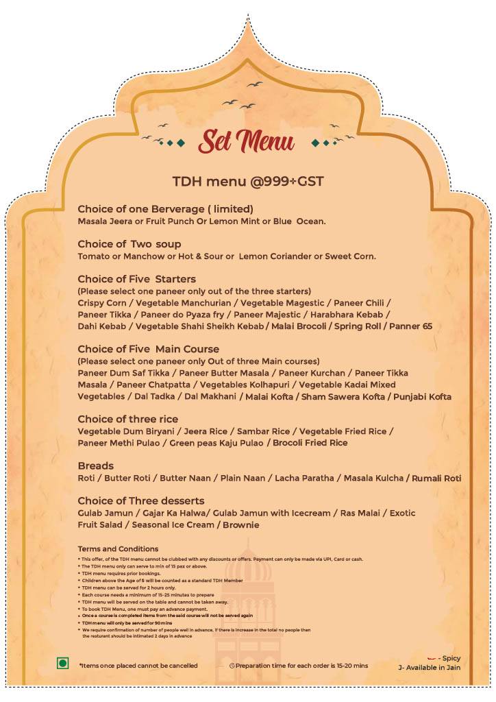 Parampara - Flavours Of India menu