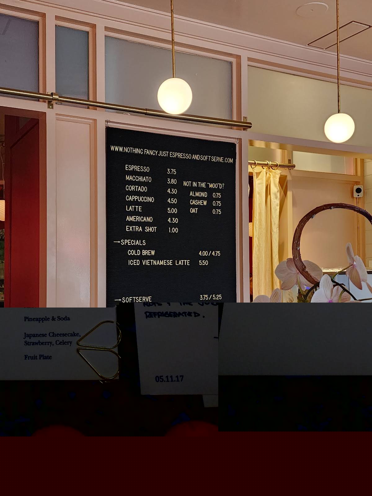 Menu at Pineapple and Pearls restaurant, Washington, 715 8th St SE