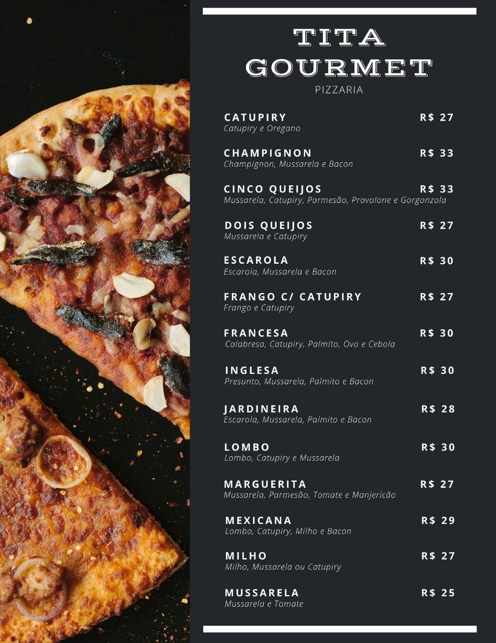 Pizzaria tita cardápio