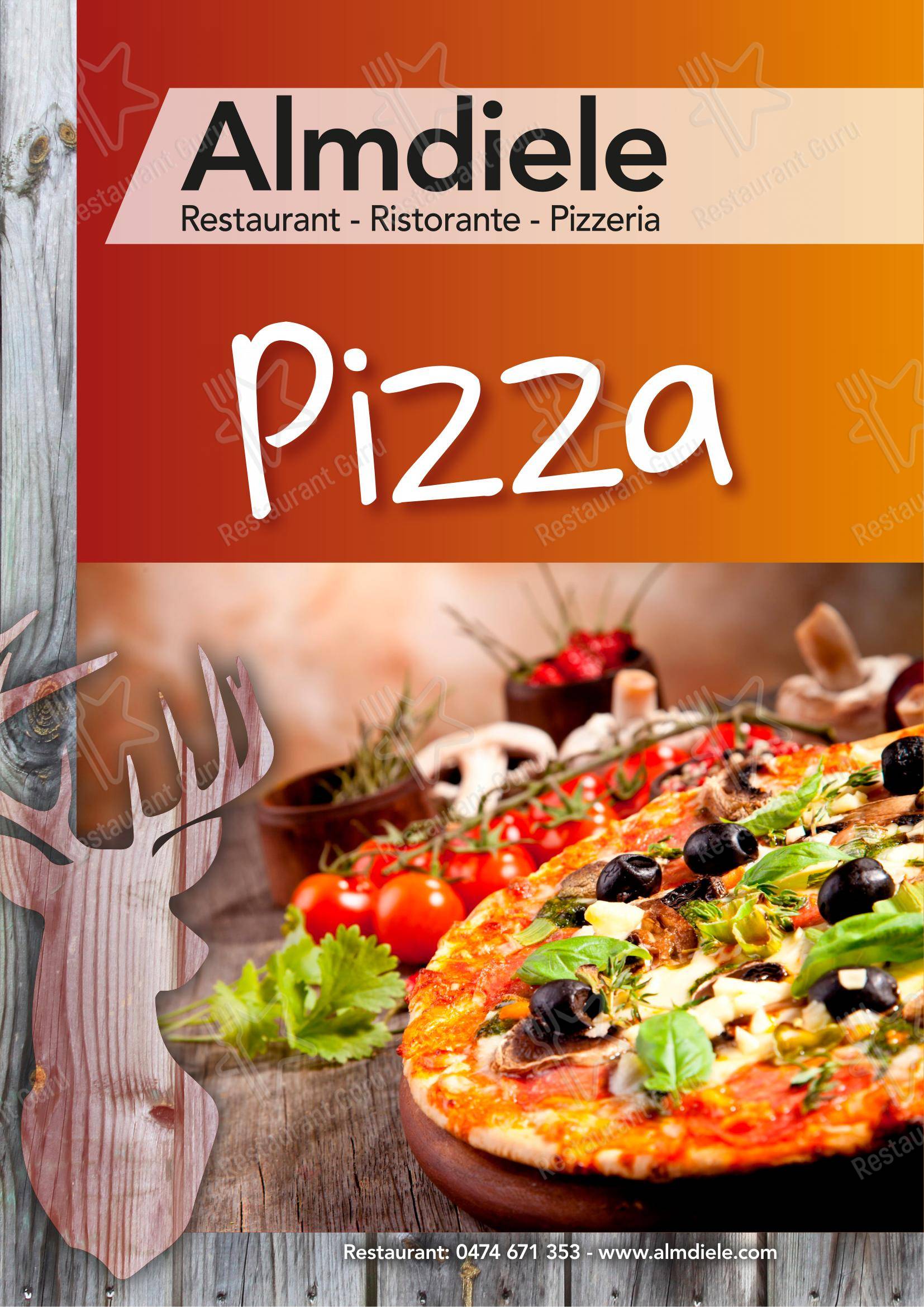 Menu bar per Ristorante Pizzeria Almdiele in Lutago