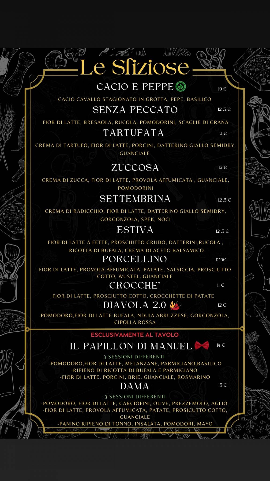 Menu di Pizzeria DAMA 