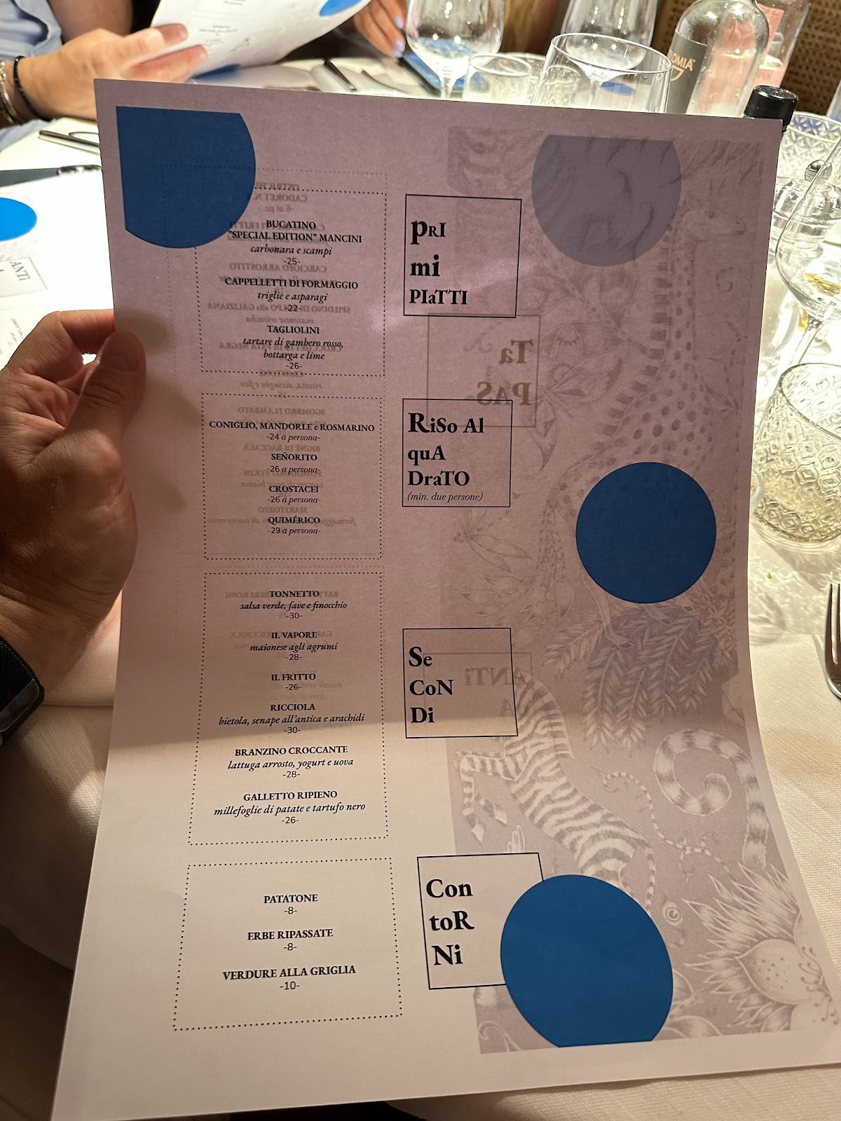 Menu di Quimèrico 