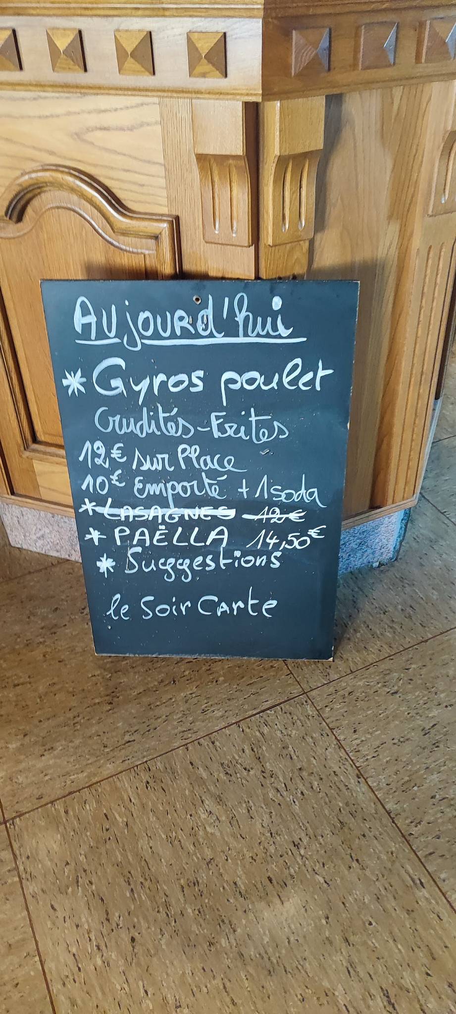 Menu de Restaurant À La Charrue