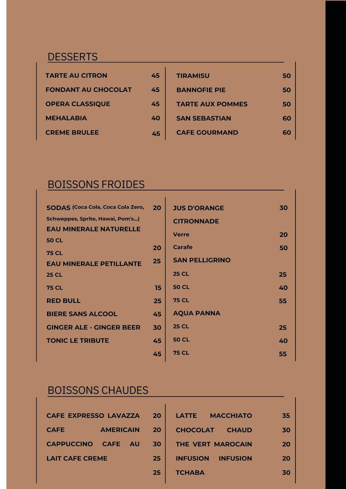 Menu de ROOFTOP DIAGONAL Restaurant