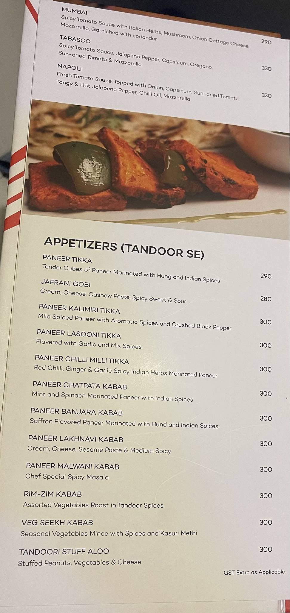 ROSE WOOD RESTAURANT menu