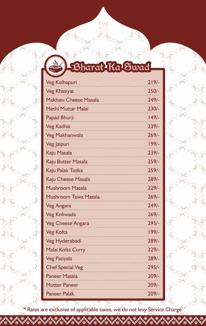 Rajput Restaurant menu