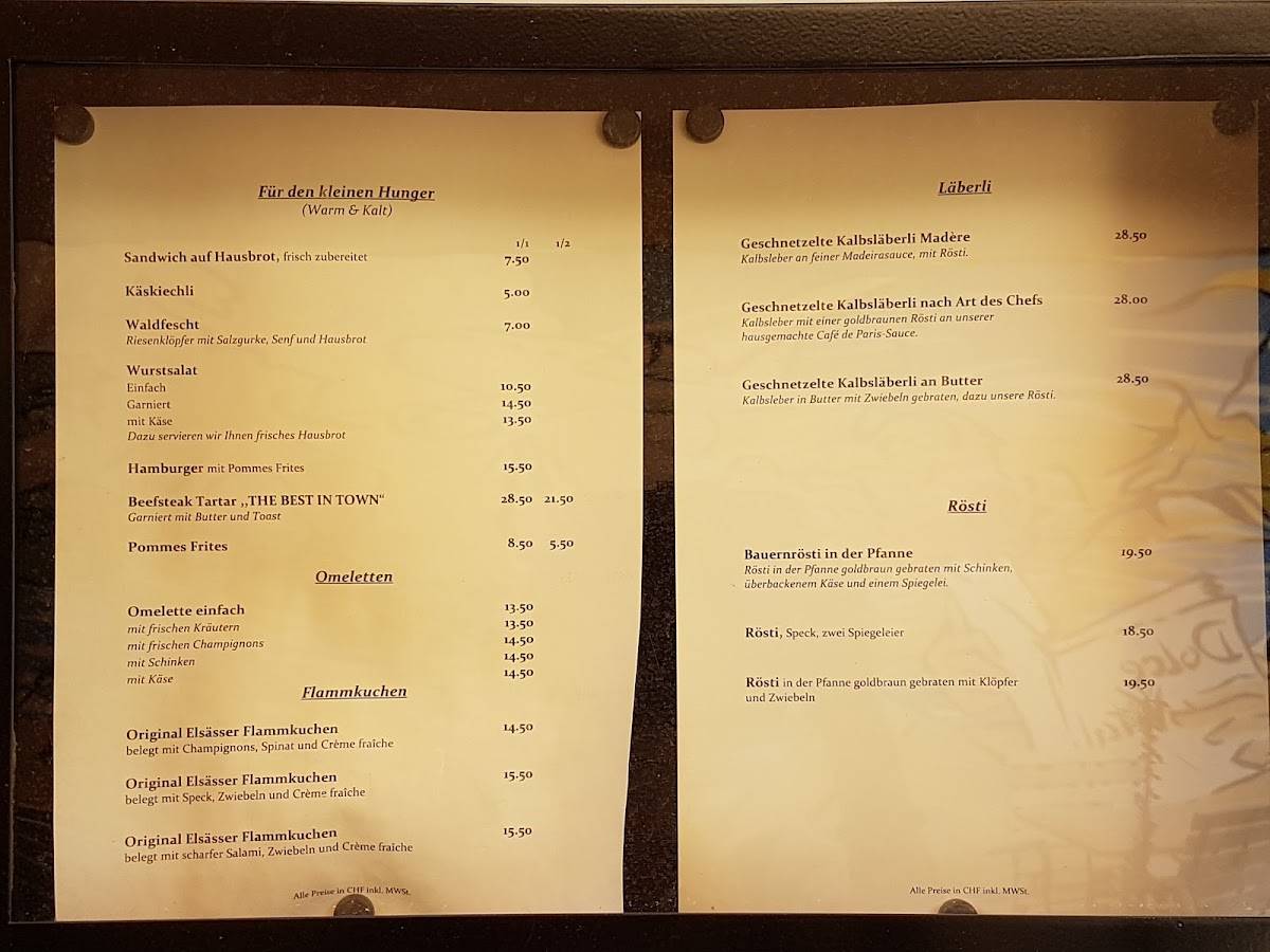 Menu di Restaurant Klybeck Casino 