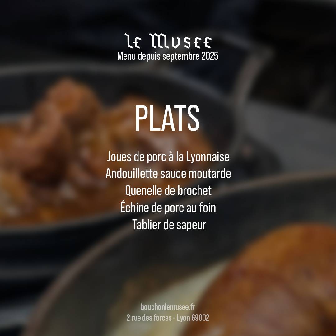 Menu de Restaurant Le Musée