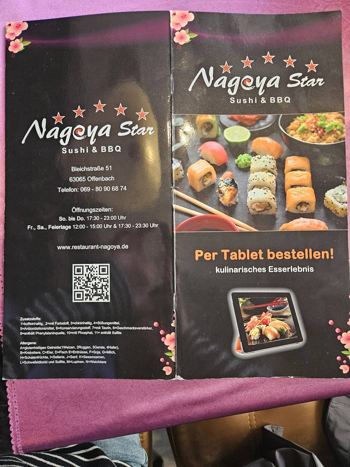 Menu de Restaurant Nagoya Star Sushi & BBQ