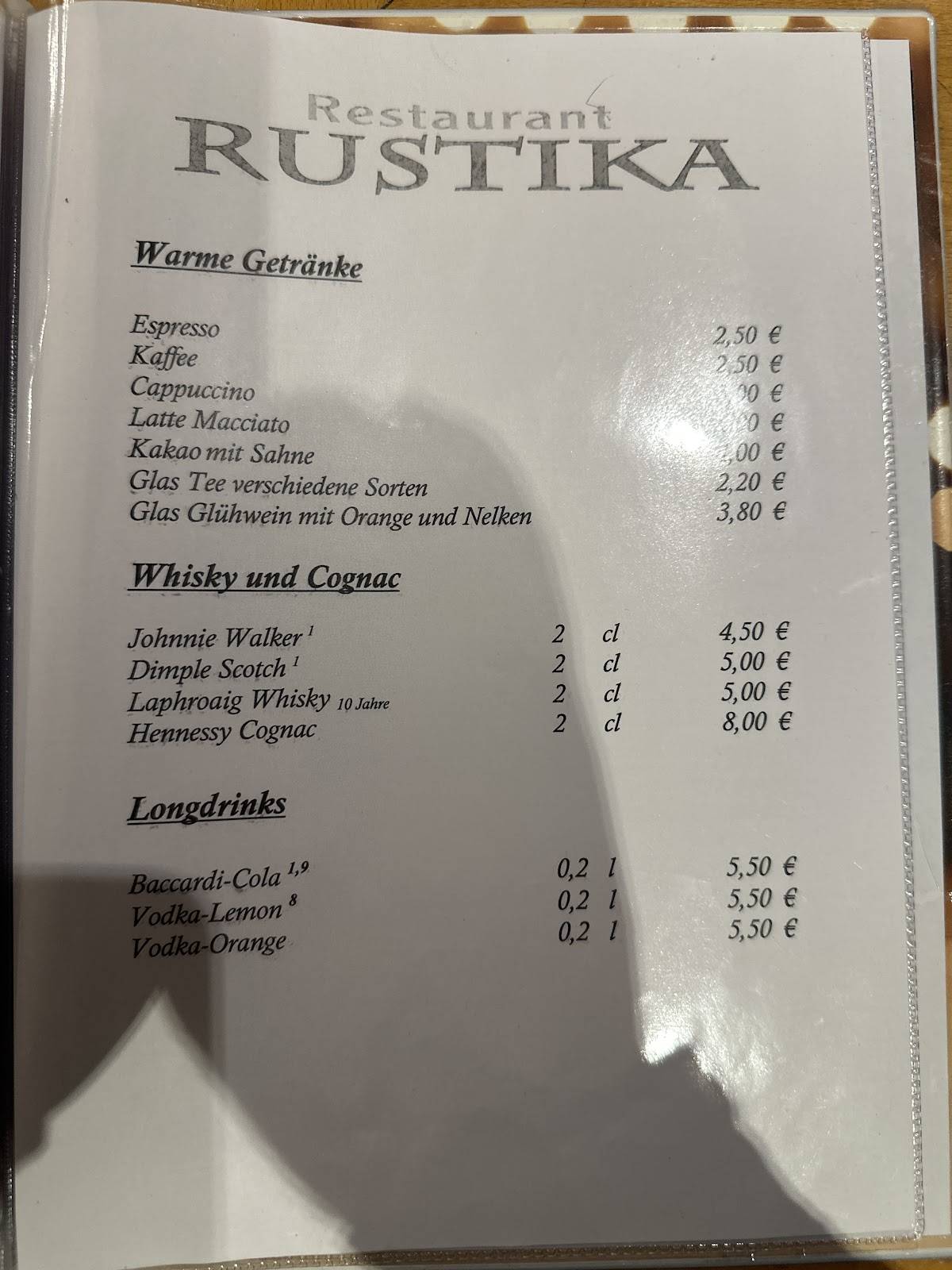 Menu de Restaurant Rustika - Leverkusen