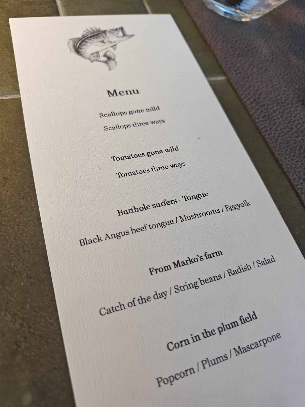 Menu di Restaurant Stara Škola, Istria 