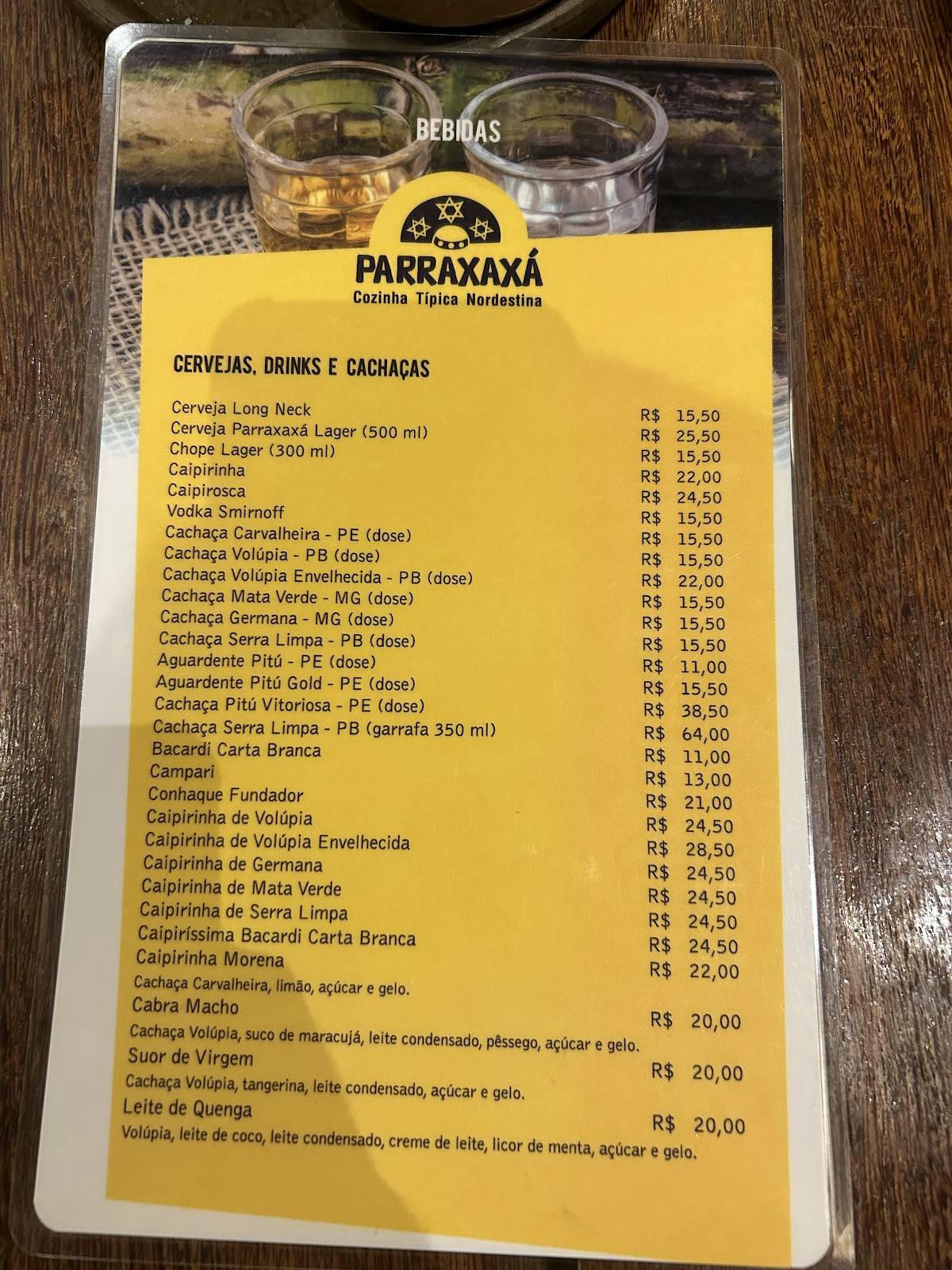 Parraxaxa - Boa Viagem cardápio