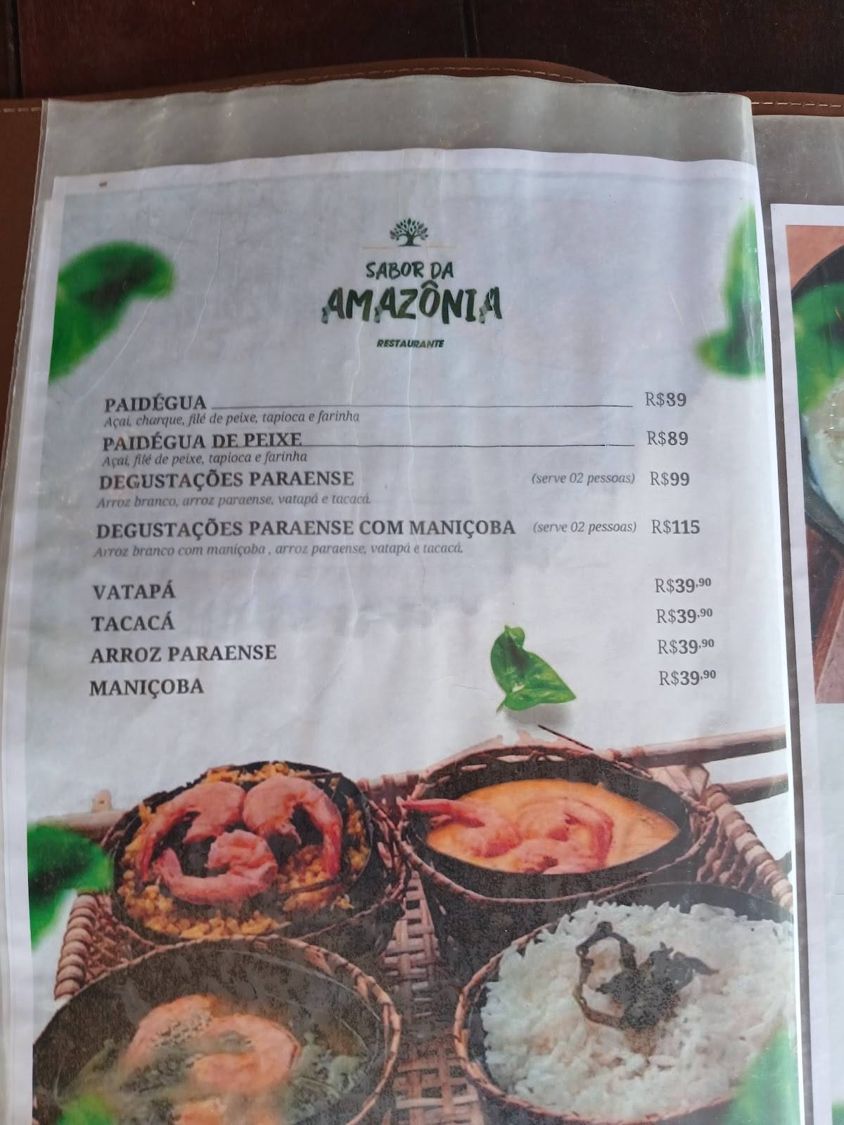 Restaurante Sabor da Amazônia cardápio