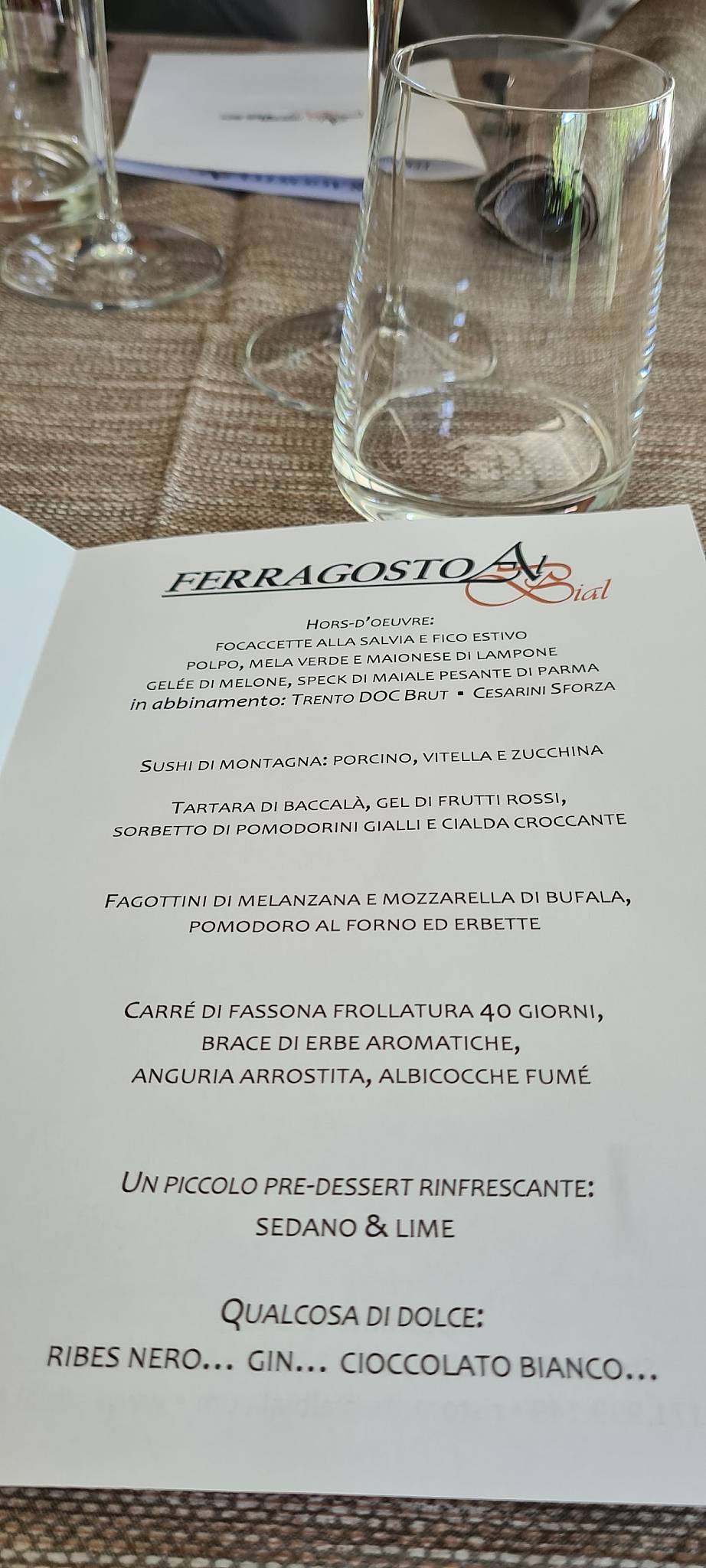 Menu di Ristorante Al Bial 