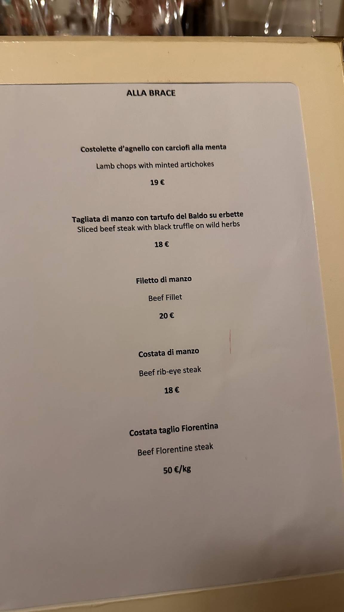 Menu di Ristorante Scamperle Alla Rosa 