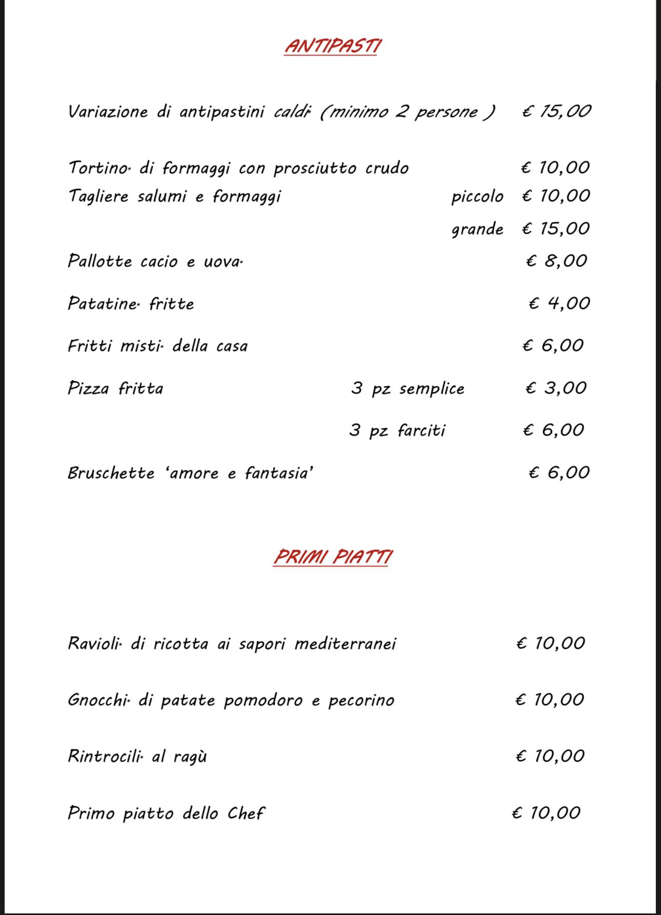 Menu di Ristorante Le Clochard 