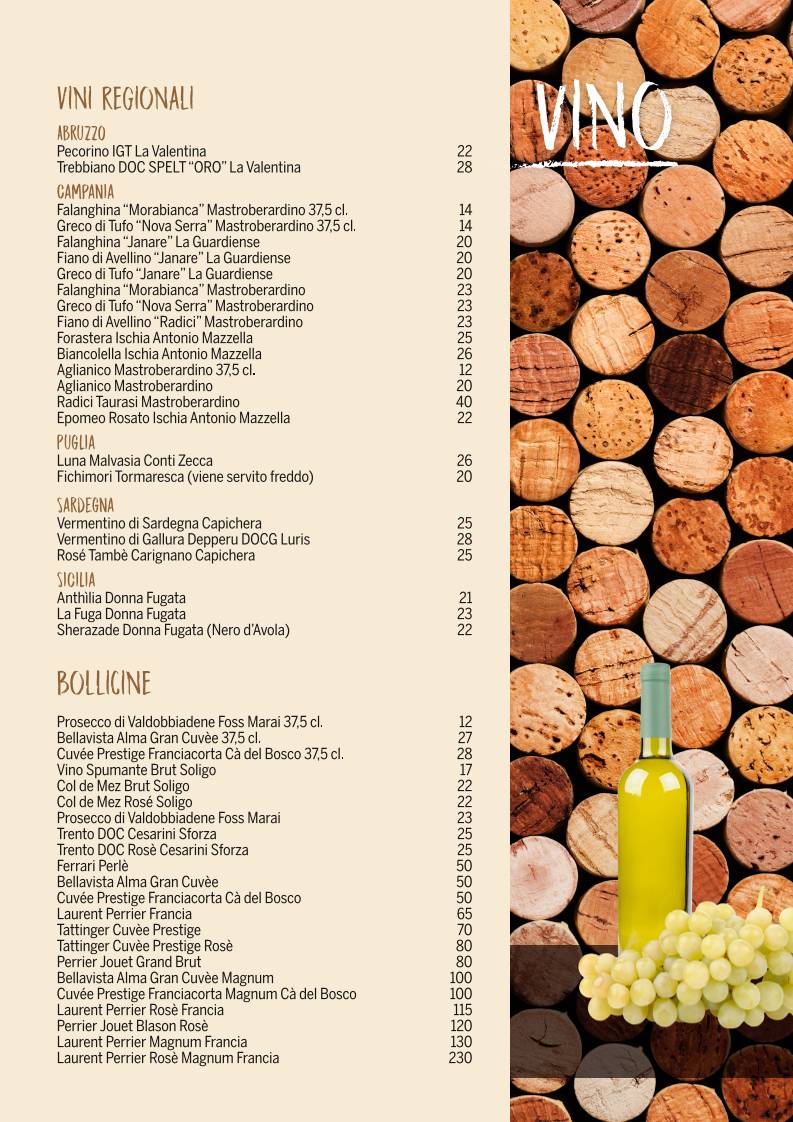 Menu di Pinterrè 