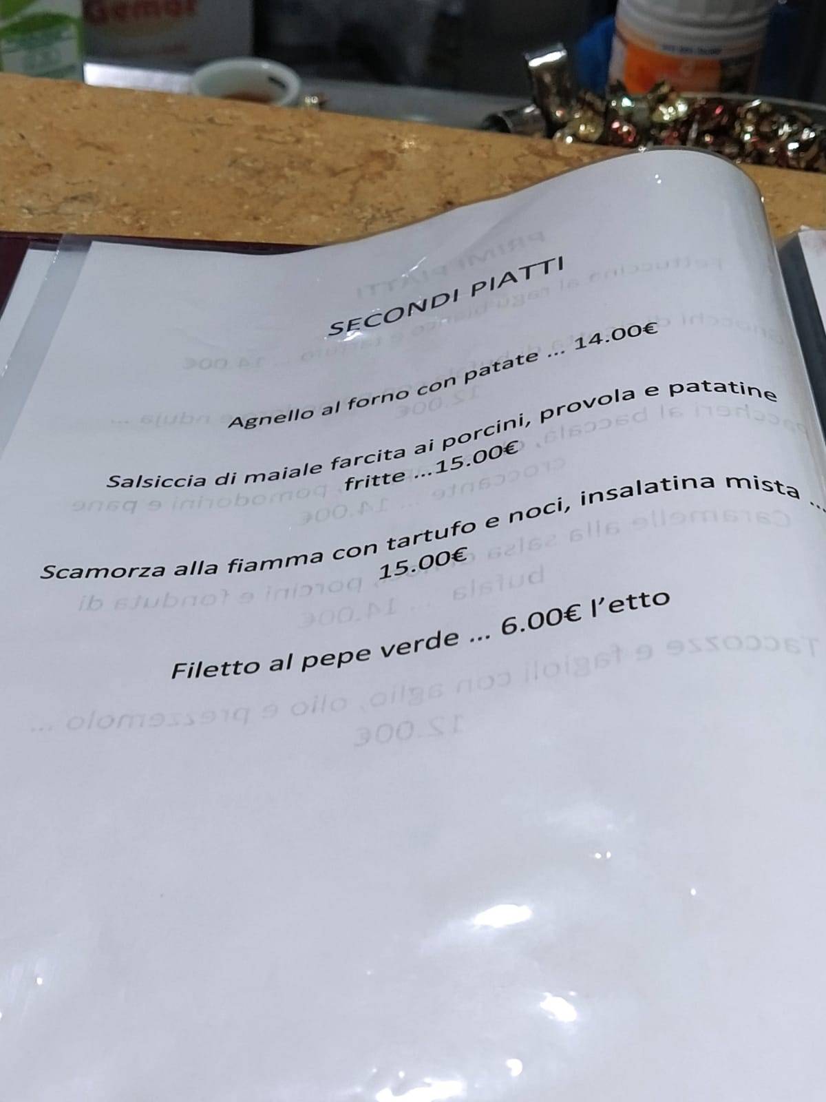 Menu di Ristorante Prozzo Caseificio 