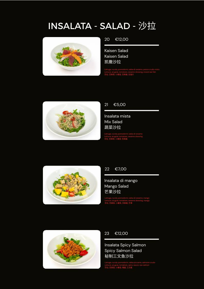 Menu di Ristorante Sushi Venezia Asia - 亞洲飯店 