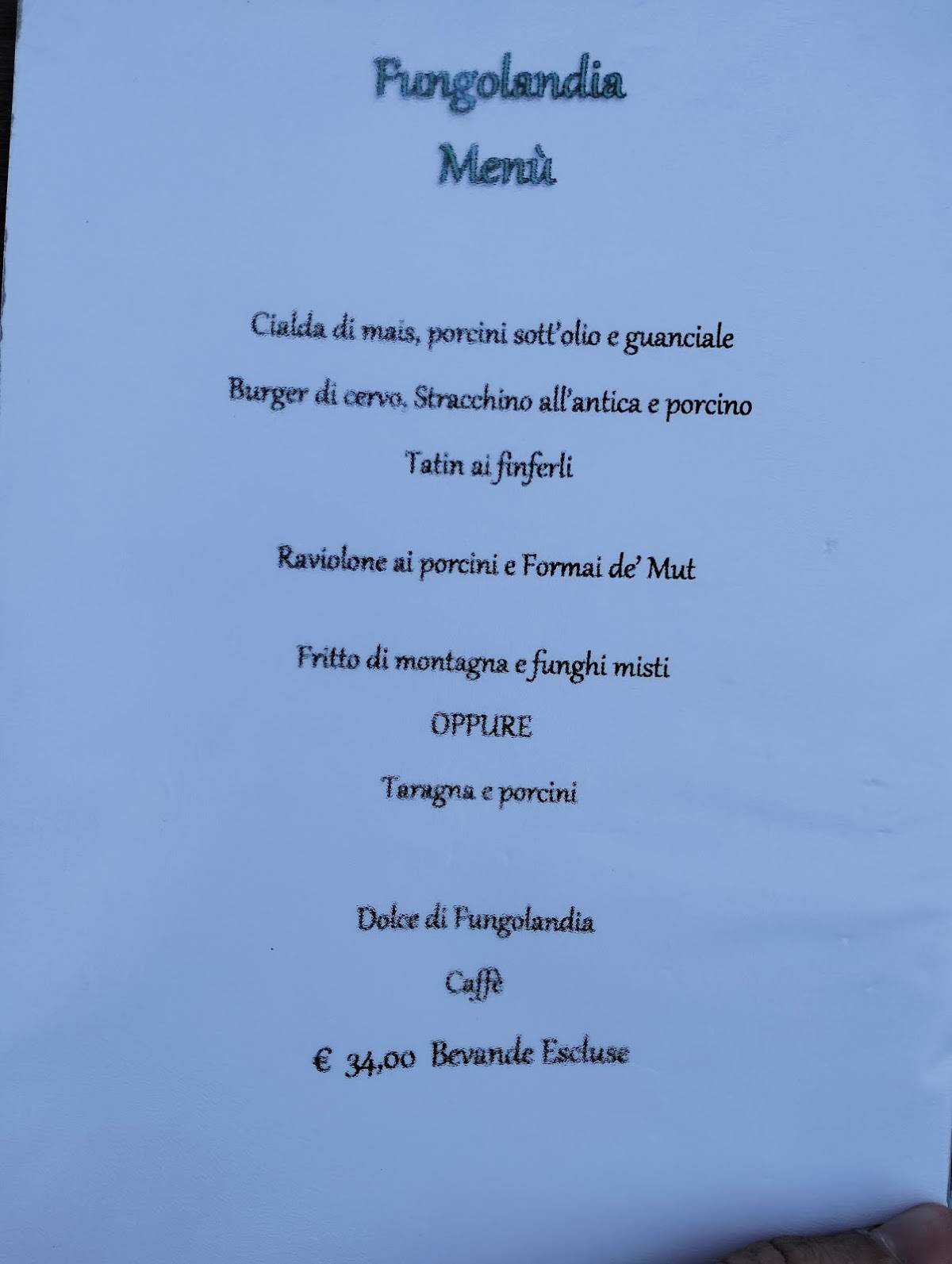 Menu di Ristorobie 