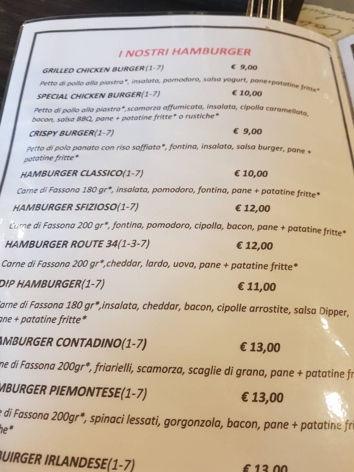 Menu di Route34 