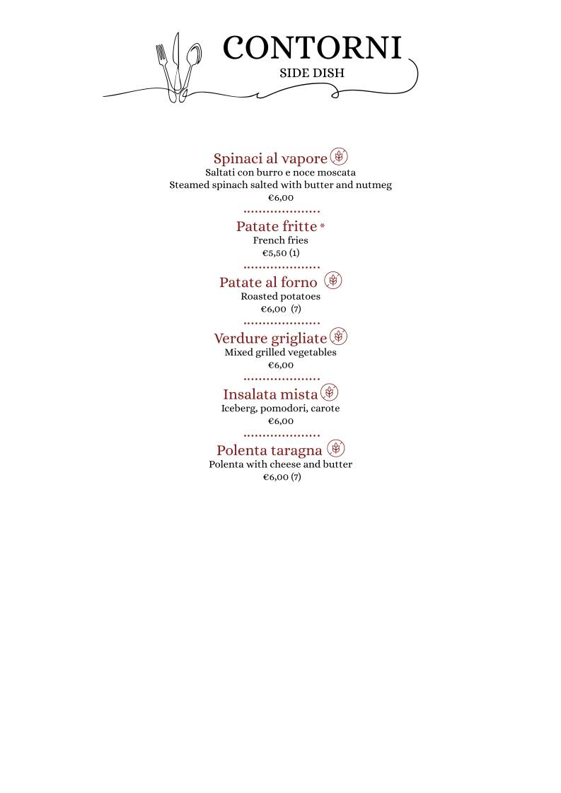 Menu di Roxy Bar Ristorante - Pizzeria 