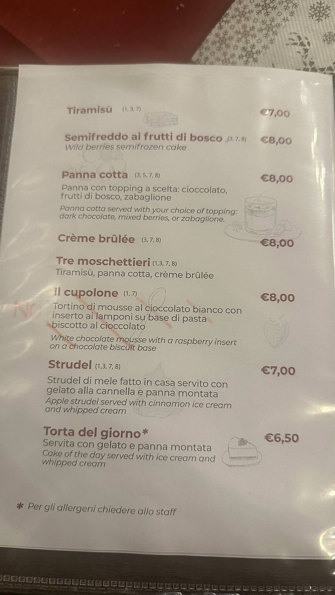 Menu di Roxy Bar Ristorante - Pizzeria 