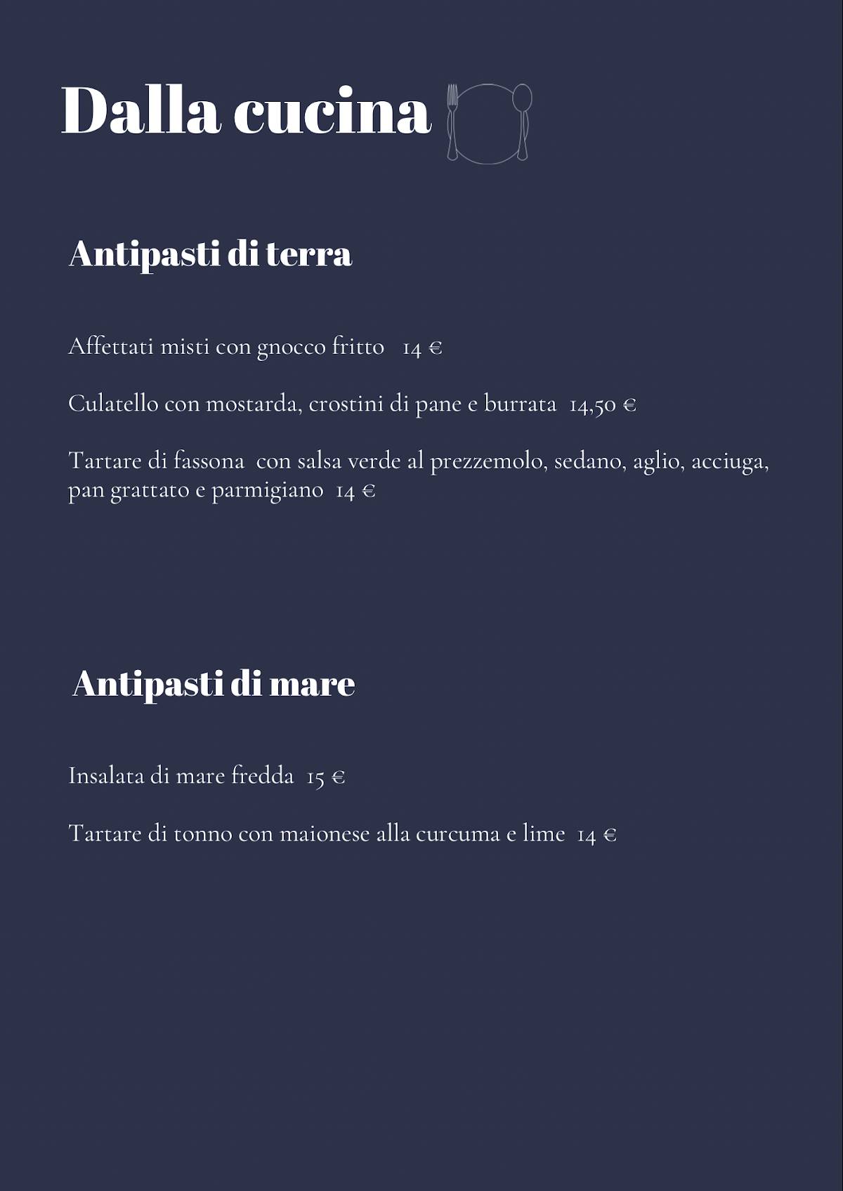 Menu di Ristorante Pizzeria San Frà 