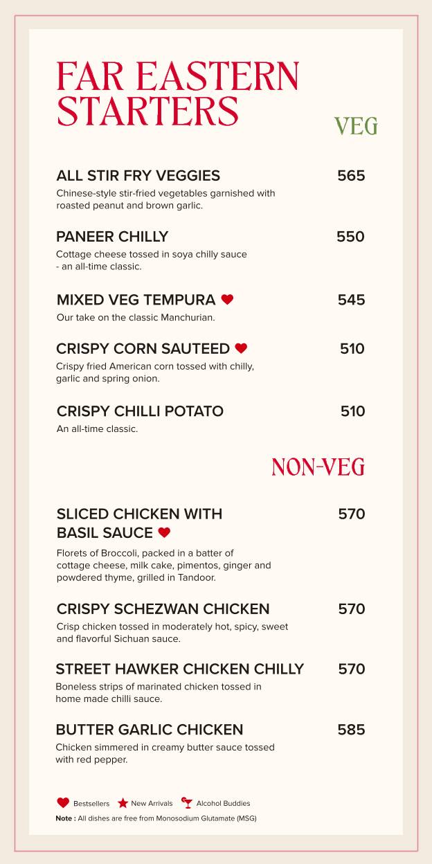 So The Sky Kitchen menu