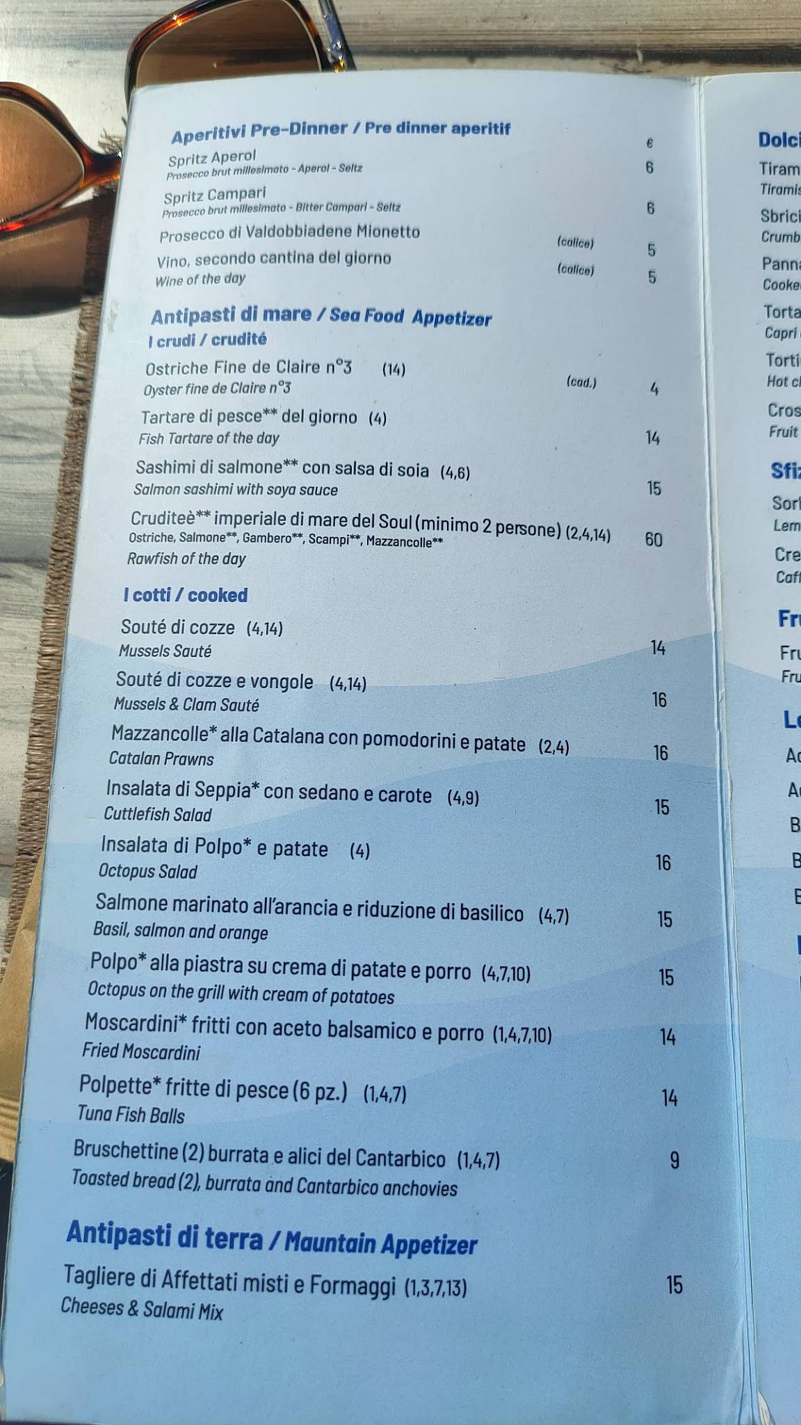 Menu di Soul Kitchen Beach Restaurant 