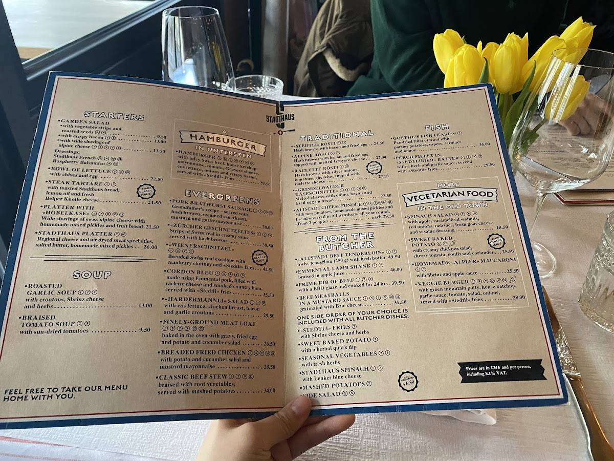 Menu di Restaurant Stadthaus 