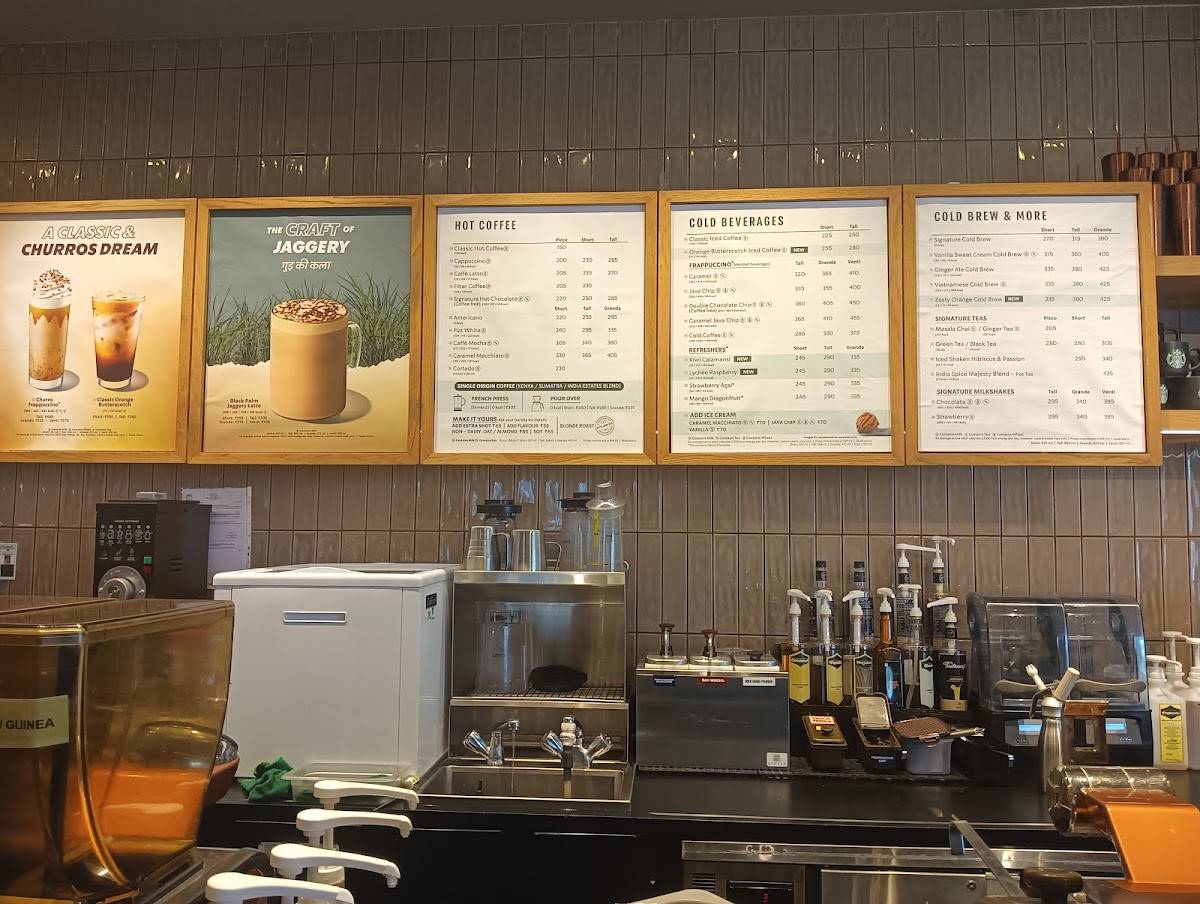 Starbucks menu