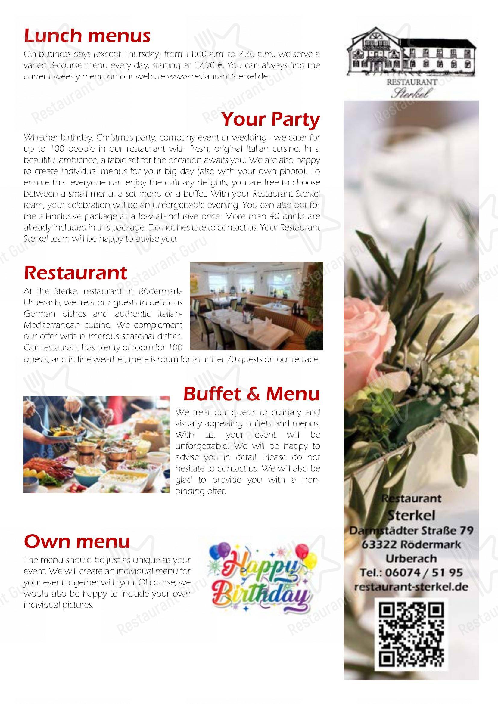 Основное меню pour Restaurant Sterkel dans Rödermark
