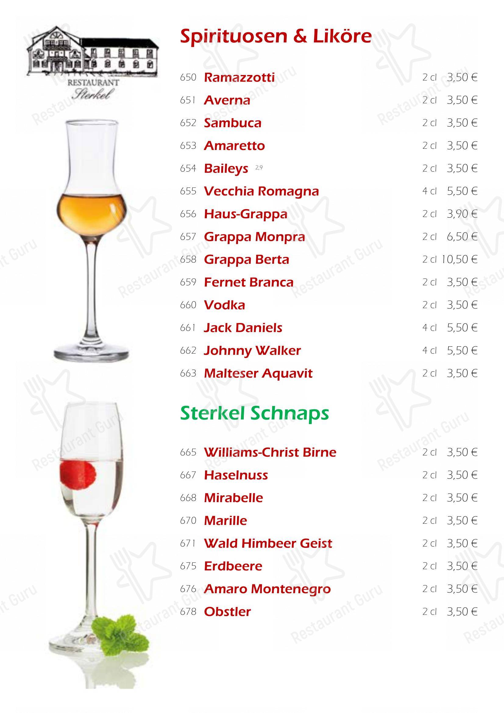 Menu pour Restaurant Sterkel dans Rödermark