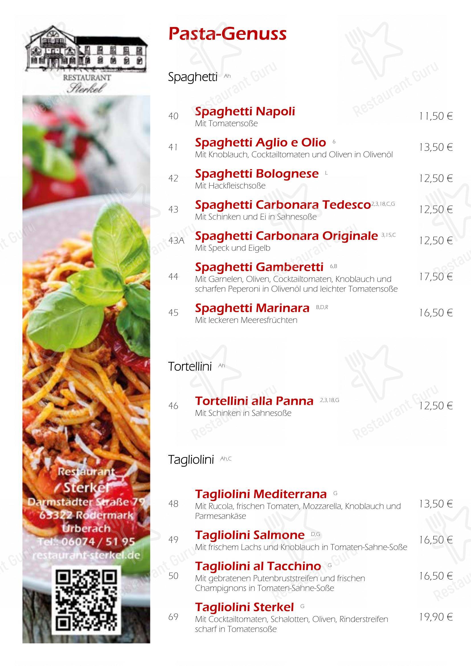 Menu pour Restaurant Sterkel restaurant