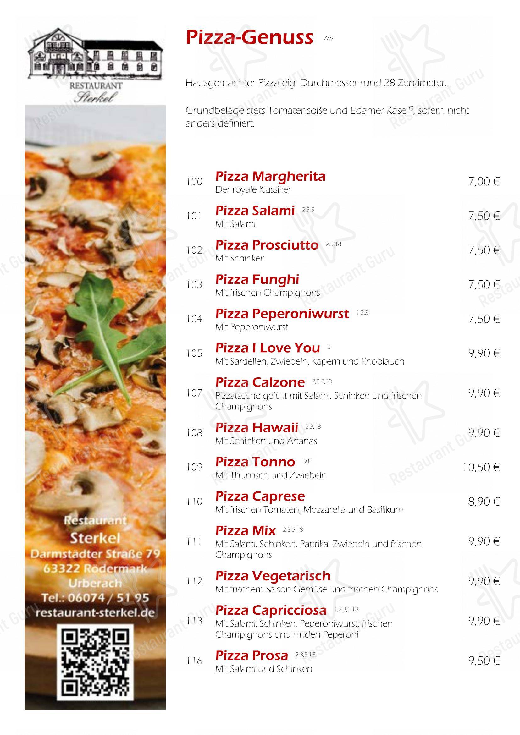 Menu pour Restaurant Sterkel restaurant