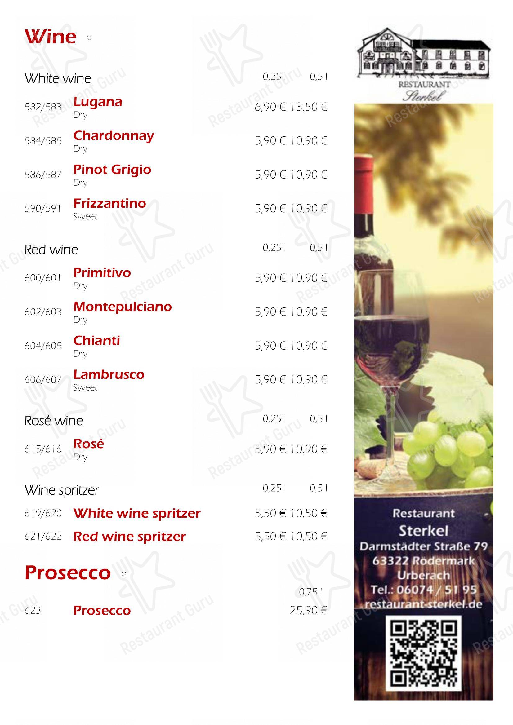 Menu pour Restaurant Sterkel - Основное меню