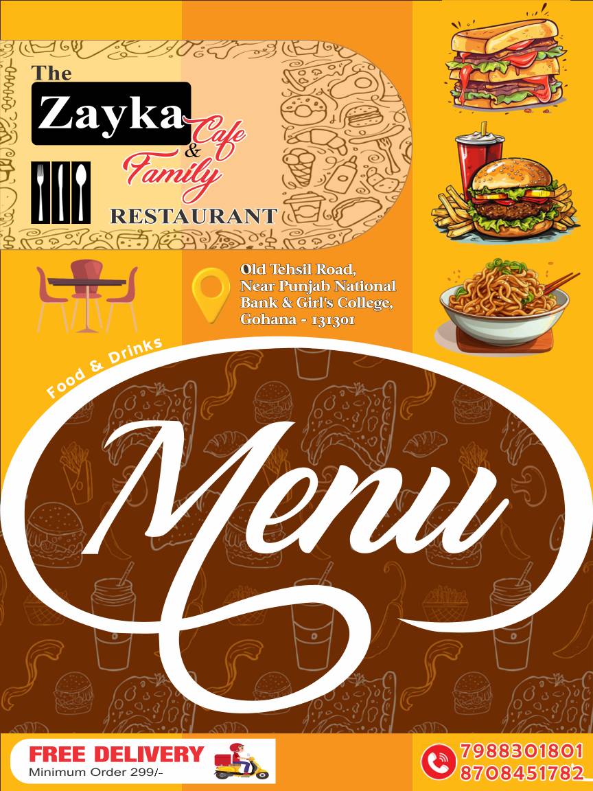 THE ZAYKA CAFE AND FAMILY RESTAURANT menu