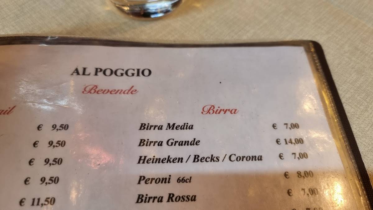 Menu di TRATTORIA AL POGGIO 