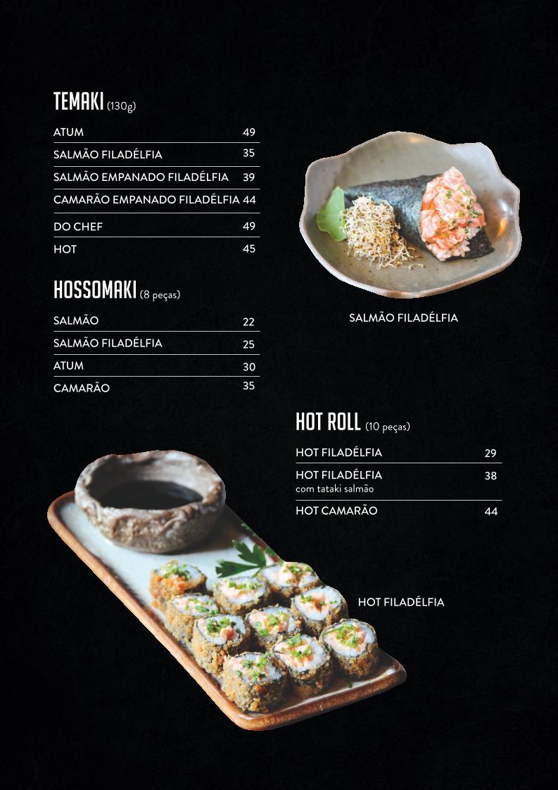 Takumi Culinária Japonesa cardápio